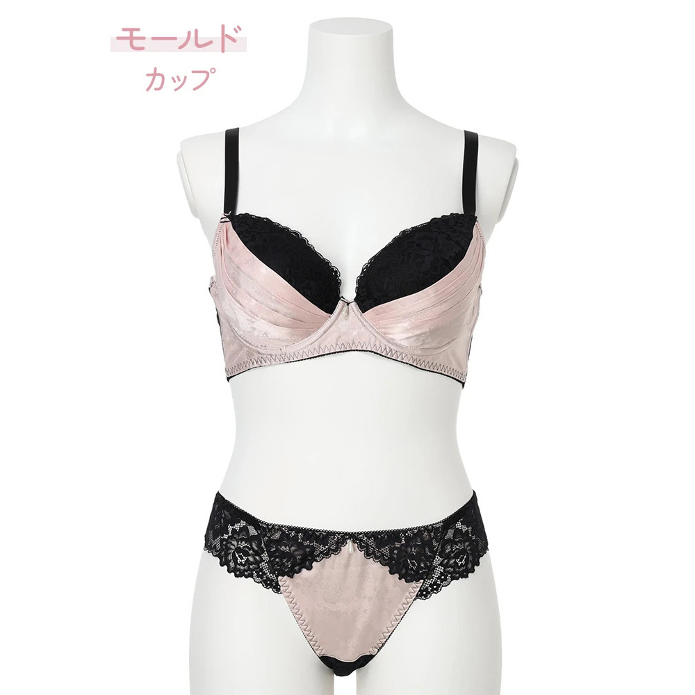 【脇高】[D85-I95］ジャガードレーシーブラ＆ショーツ(モールドカップ)