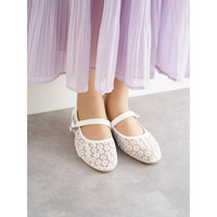 【la farfa SHOES/ラ・ファーファシューズ】フラワーチュールストラップパンプス