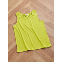 テレコフロントクロスリブタンクトップ