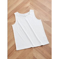 テレコフロントクロスリブタンクトップ