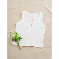 ハーフZIPリブタンクトップ