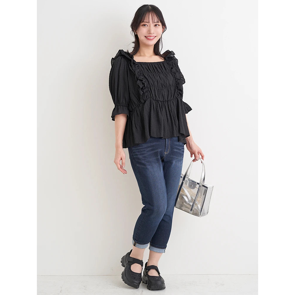 【接触冷感】COOL TOUCH クロップドデニムパンツ3