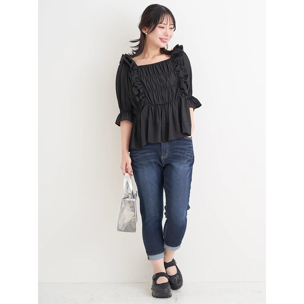 【接触冷感】COOL TOUCH クロップドデニムパンツ4