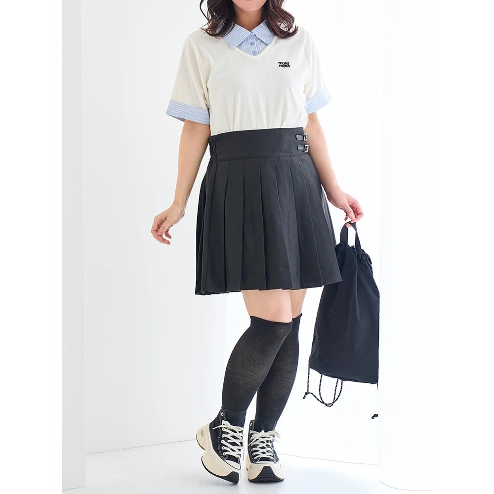 【WEB限定】サイドベルトプリーツミニスカート10