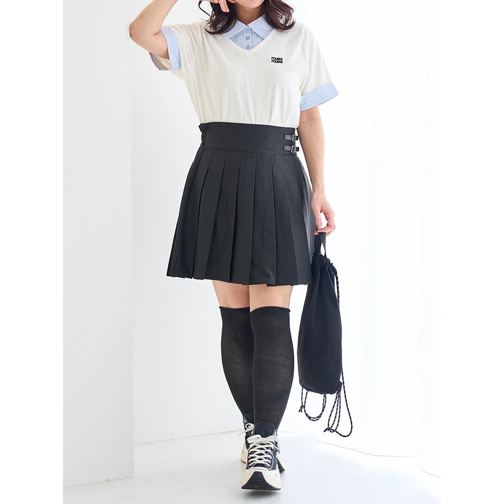【WEB限定】サイドベルトプリーツミニスカート12