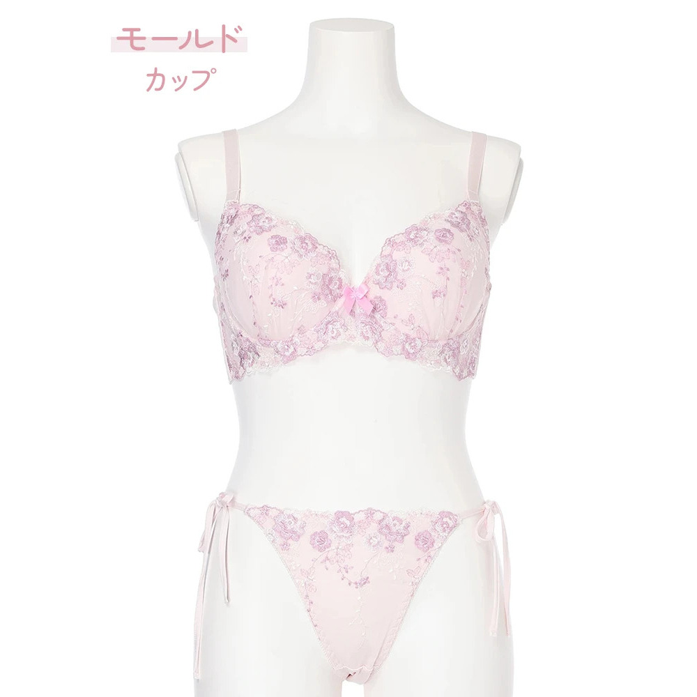 [D85-I95］ロマンティックフラワーブラ＆ショーツ(モールドカップ)