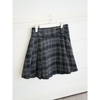 【WEB限定】チェック柄サイドベルトプリーツミニスカート