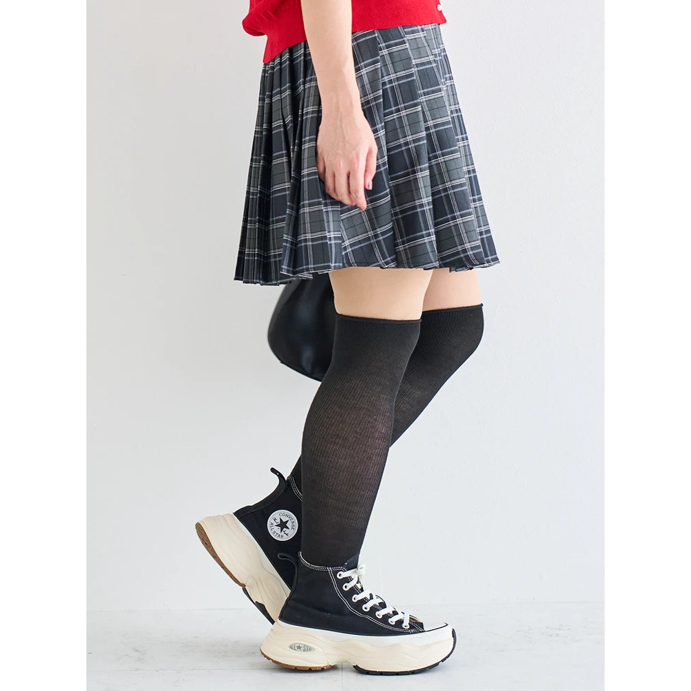 【WEB限定】チェック柄サイドベルトプリーツミニスカート3
