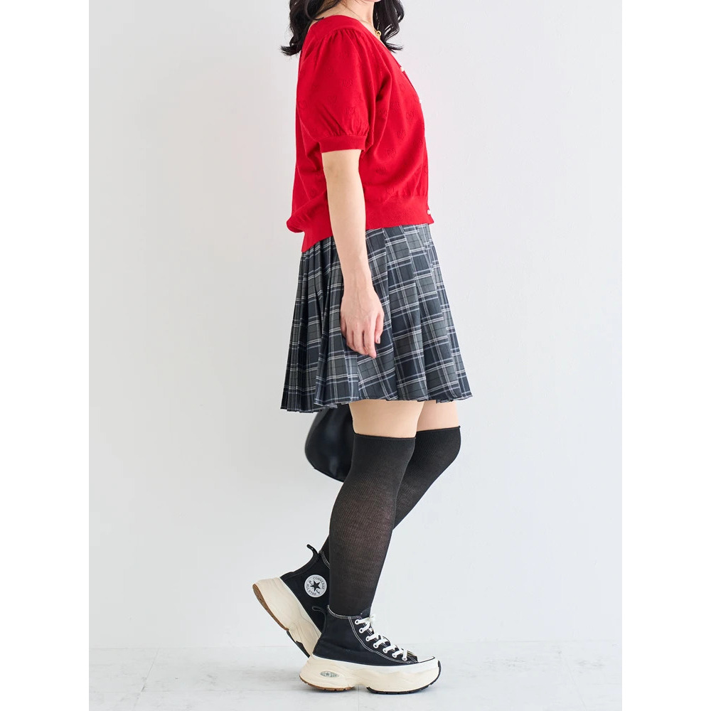 【WEB限定】チェック柄サイドベルトプリーツミニスカート8