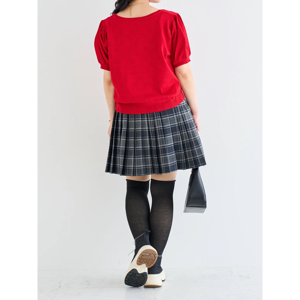 【WEB限定】チェック柄サイドベルトプリーツミニスカート9