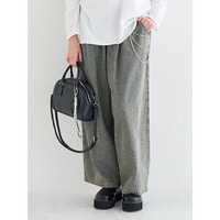 チェーン付きデニムワイドパンツ