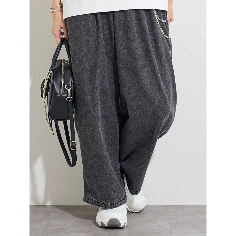 チェーン付きデニムワイドパンツ10