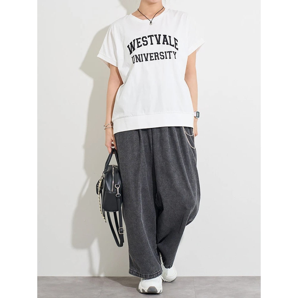 チェーン付きデニムワイドパンツ12