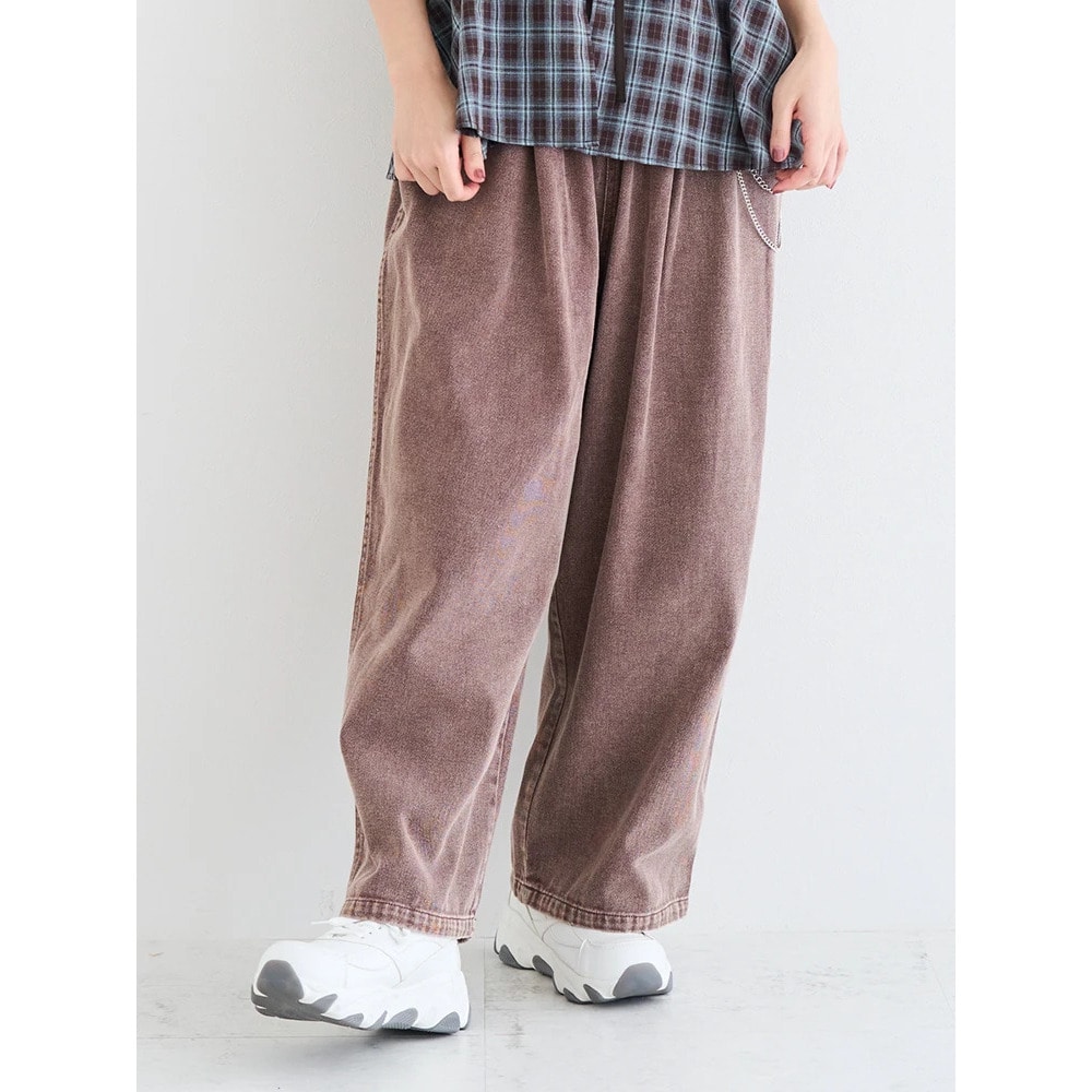 チェーン付きデニムワイドパンツ2