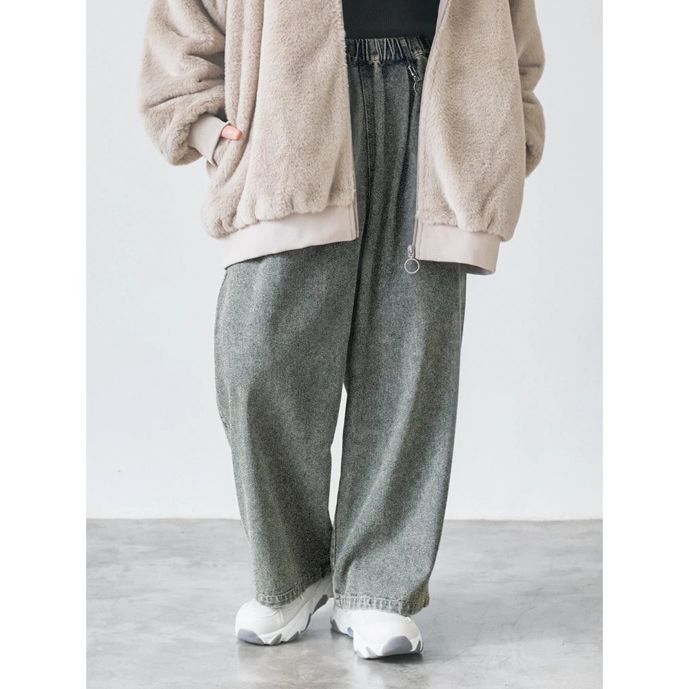 チェーン付きデニムワイドパンツ24