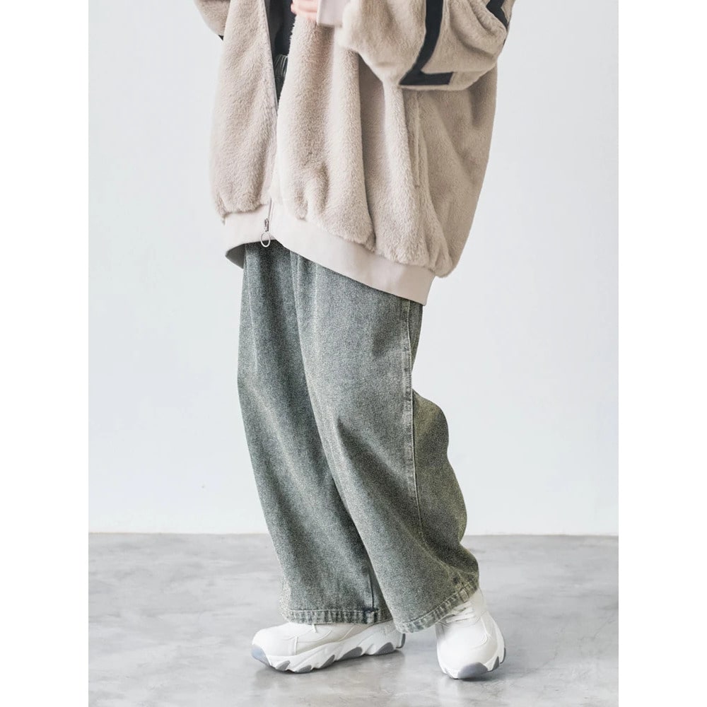 チェーン付きデニムワイドパンツ25