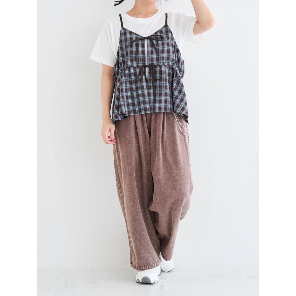 チェーン付きデニムワイドパンツ5