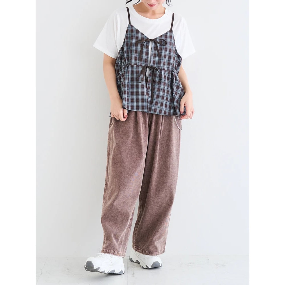 チェーン付きデニムワイドパンツ6