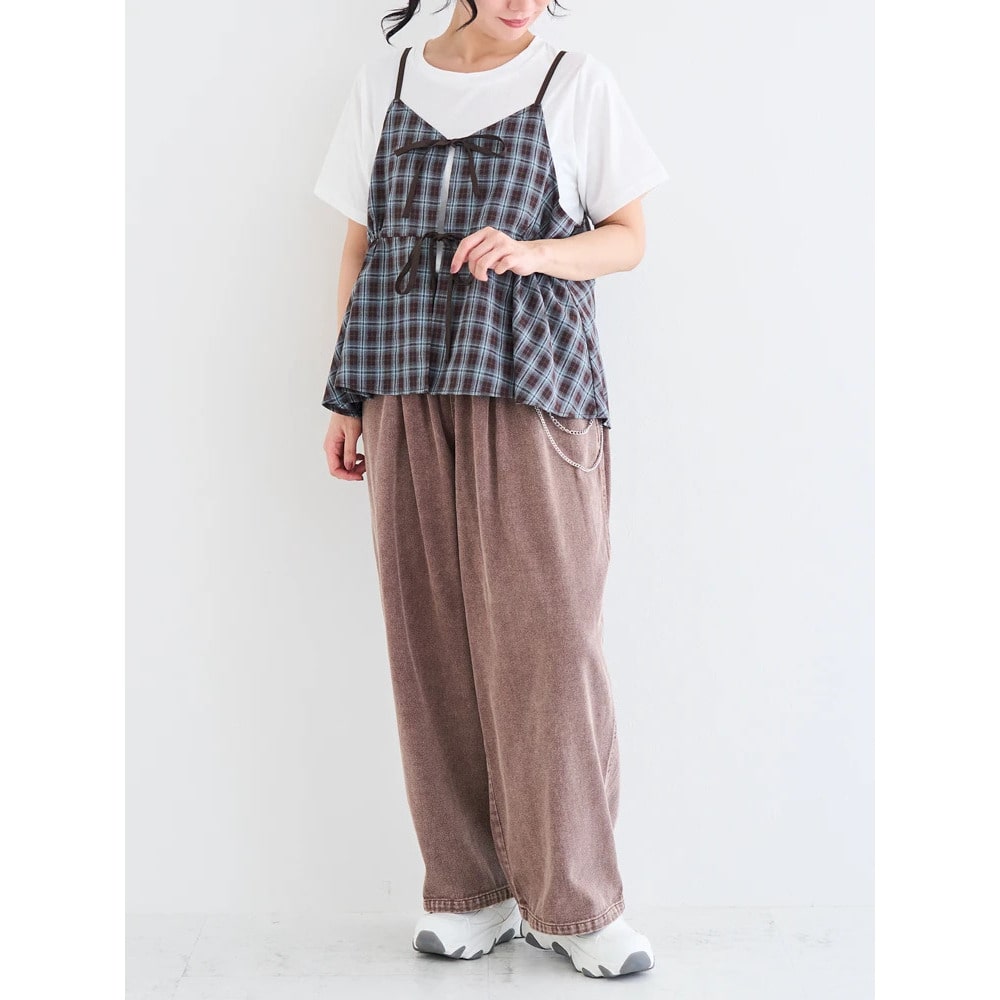 チェーン付きデニムワイドパンツ7