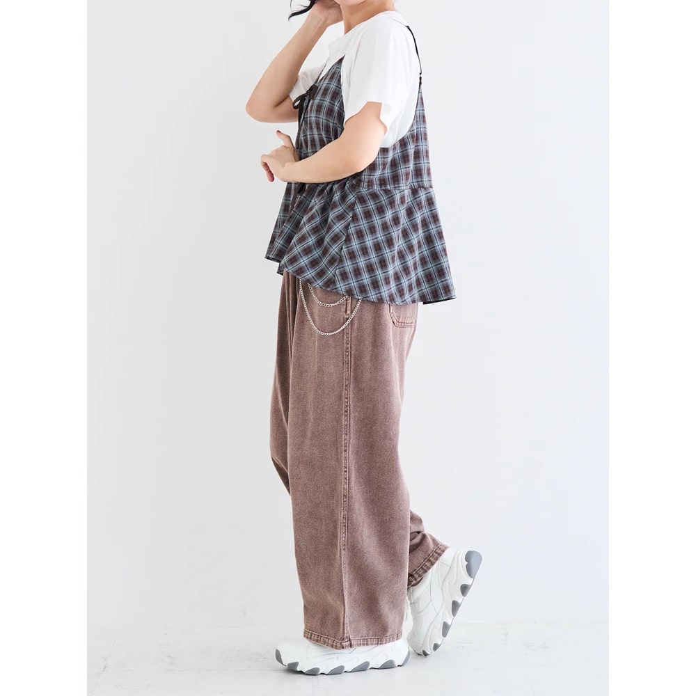チェーン付きデニムワイドパンツ8