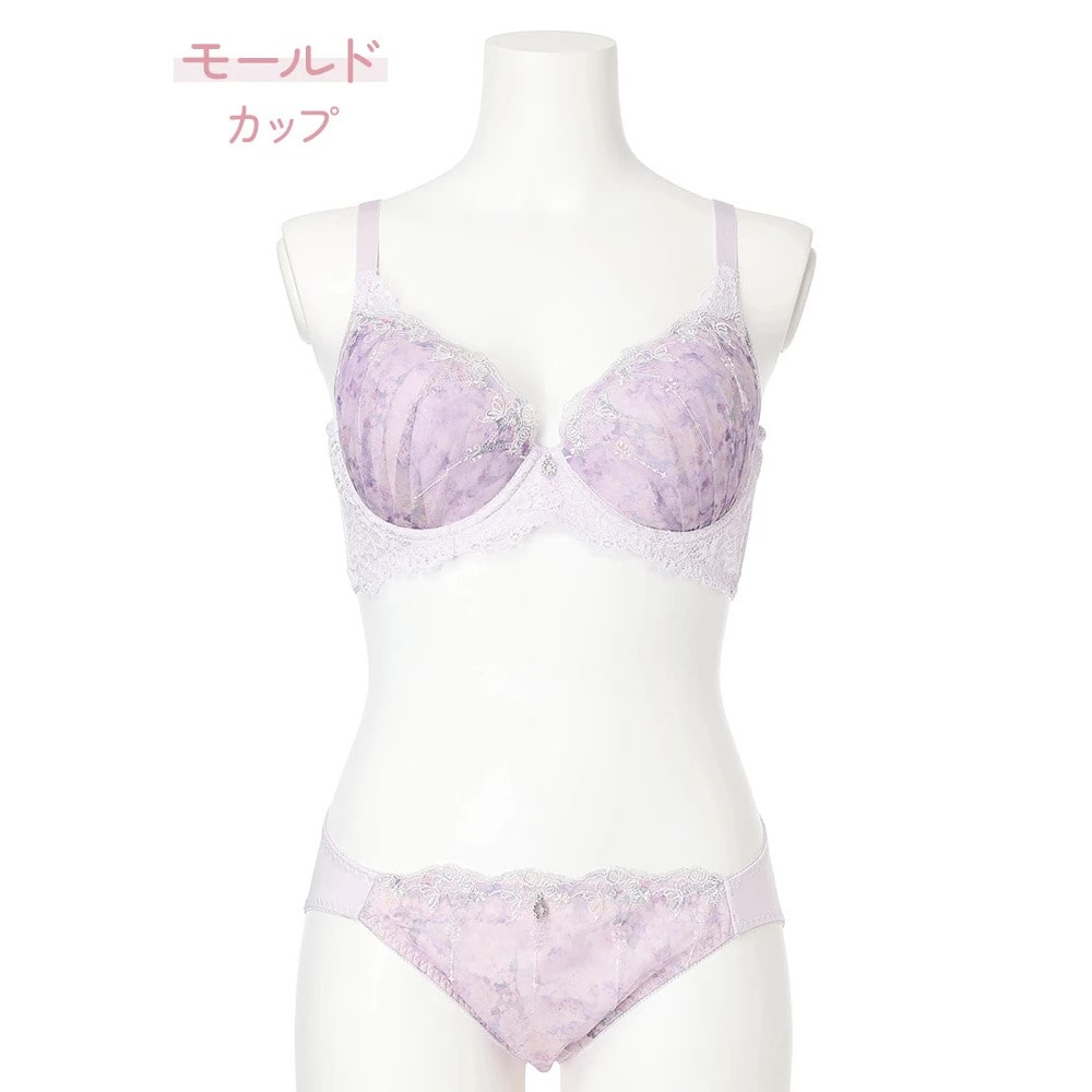 【脇高】[D85-I95］フローラルプリントブラ＆ショーツ(モールドカップ)