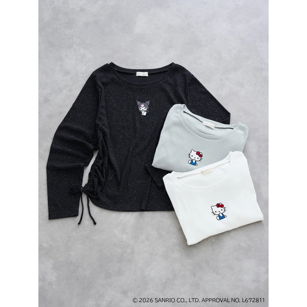 【サンリオキャラクターズ】ラメテレコドロストロングTシャツ