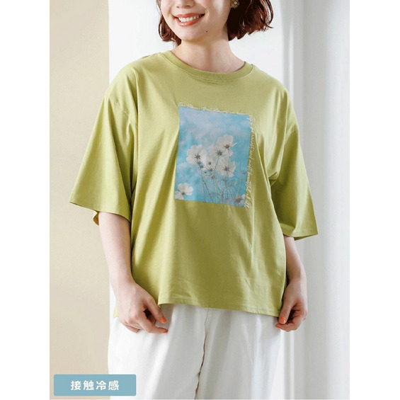 【接触冷感】転写刺繍Tシャツ【アリノマ/Alinoma】