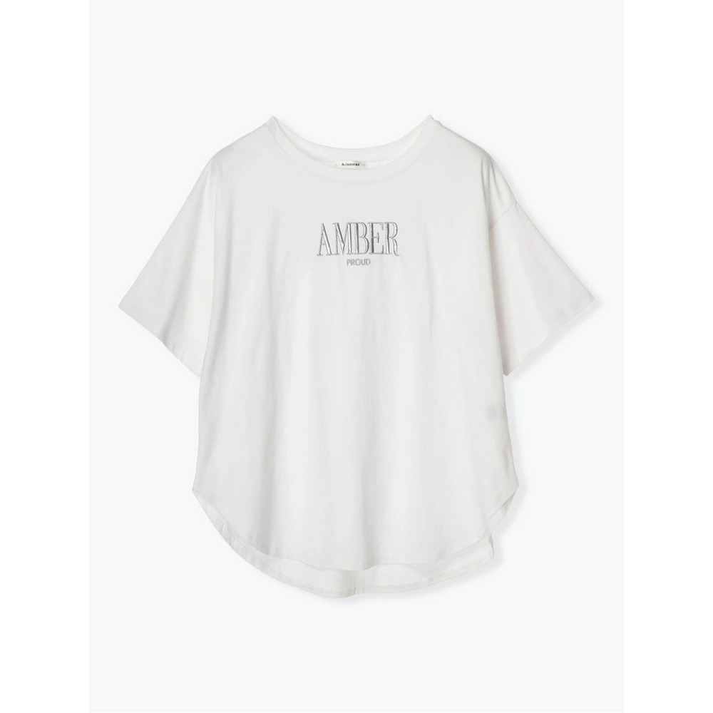 【接触冷感】AMBER刺繍Tシャツ 白 1