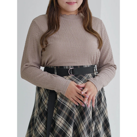 カットシャーリングプチハイネックロングTシャツ【アリノマ/Alinoma】 カットシャーリングプチハイネックロングTシャツ【アリノマ/Alinoma】