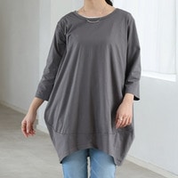 【再入荷】【お腹カバー】新色追加!! 半袖・七分袖・長袖 コクーン シルエット チュニック 大きいサイズ