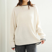 Ｔシャツ感覚で使えるモックネックニット
