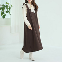 新色追加!! スポッと着られる！！”楽かわ”シリーズ！ バックリボン or 肩フリル から選べる バックデザイン ワンピース