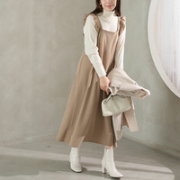 新色追加!! スポッと着られる！！”楽かわ”シリーズ！ バックリボン or 肩フリル から選べる バックデザイン ワンピース