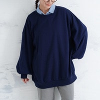 【再入荷】新色追加!! 【裏起毛の服苦手さんにおススメ】ゆるシルエット スウェット トレーナー