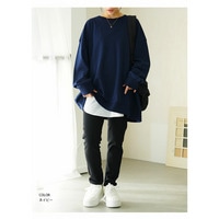 【再入荷】新色追加!! 【裏起毛の服苦手さんにおススメ】ゆるシルエット スウェット トレーナー