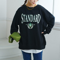  新色追加!! 【裏起毛の服 苦手さんにおススメ】 ゆるシルエット プリント トレーナー