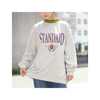  新色追加!! 【裏起毛の服 苦手さんにおススメ】 ゆるシルエット プリント トレーナー