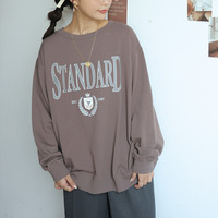  新色追加!! 【裏起毛の服 苦手さんにおススメ】 ゆるシルエット プリント トレーナー