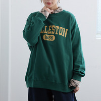  新色追加!! 【裏起毛の服 苦手さんにおススメ】 ゆるシルエット プリント トレーナー