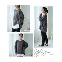 肌触りの虜！！やみつきソフトタッチ裏毛こなれシルエットゆるVトレーナーチュニック