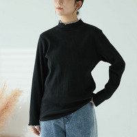 【ちょい温シリーズ】 メロウ ハイネック リブ トップス