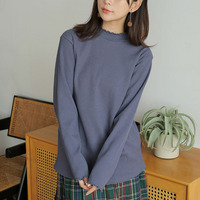 【ちょい温シリーズ】 メロウ ハイネック リブ トップス