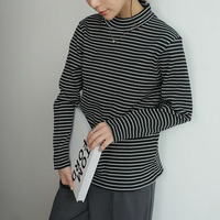 【ちょい温シリーズ】 ハイネック リブ トップス