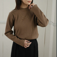 【ちょい温シリーズ】 ハイネック リブ トップス