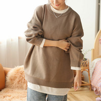 新色追加!! 寒くない冬こそ活躍!1枚で完結 スウェットライク ニット レイヤード風 トップス