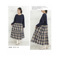 ストンと着られる 暖か 裏起毛 ティアードワンピース