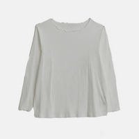 ピタピタからの解放 着やすいから着まわしたい！サイズと着心地にこだわり選べるネック 綿混メロウリブトップス