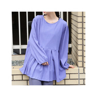 ラインを拾わずかわいく着やせ! 体型カバーが得意な大人の為の タックフレア チュニック ふくれ ぽこぽこ 凹凸 ジャガード