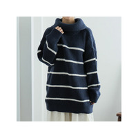 首苦しくない！小顔魅せ ゆるっと隠すのが上級者 上品オフタートルニット