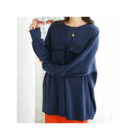 胸ポケットがアクセント 1枚であったかい もちのび シャギートップス 